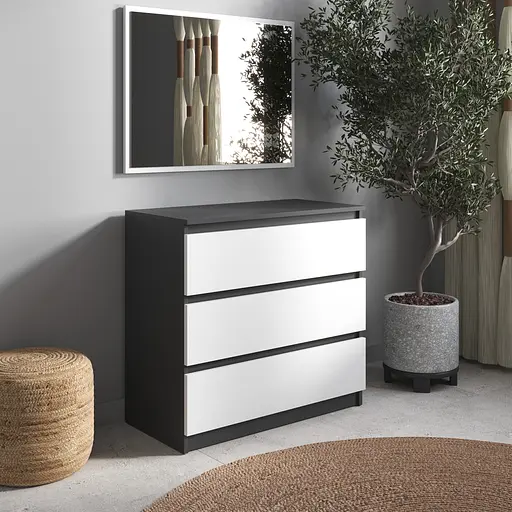 Комод Vays R-3, на 3 шухляди без ручок, ЛДСП 80×40×75 см - для дому, офісу, вітальні, спальні - фото 8