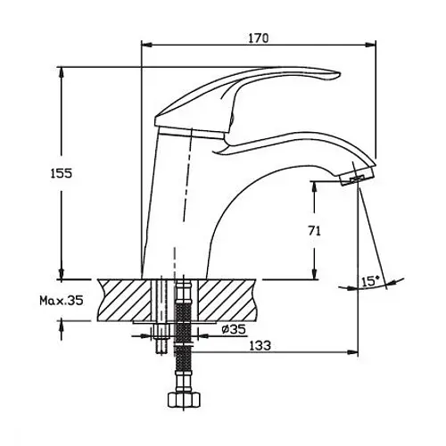 Змішувач для умивальника Haiba FABIO 001 (HB0104) - фото 2