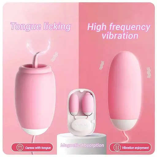Двойное виброяйцо с языком Laile Magic Box USB  20 режимов – Вибраторы - фото 4