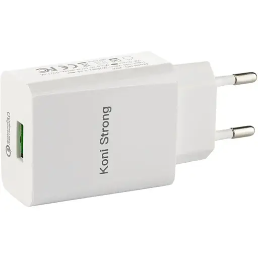 Адаптер мережевий Koni STRONG KS50 QC3.0 1USB 3A блок живлення білий - фото 1