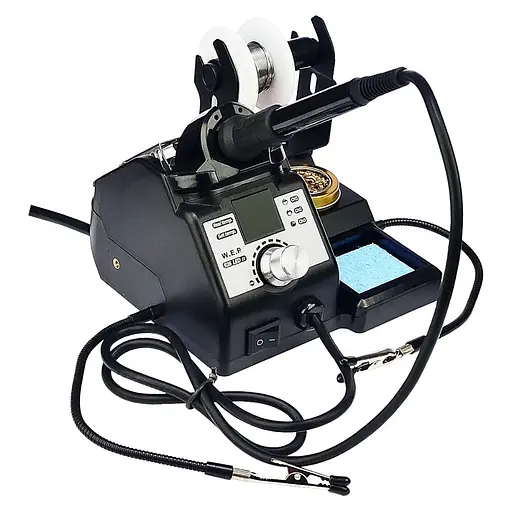 Паяльная станция WEP 926 LED-IV, паяльник, цифровая индикация, лупа, подсветка, держатели плат и припоя, 60W, 90-400 гр C - фото 4