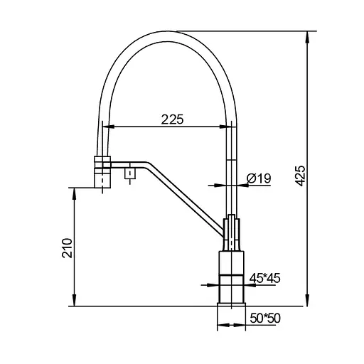 Смеситель для кухни на две воды с гибким изливом Koer KB-72036-12 KR5814, Золотой - фото 3