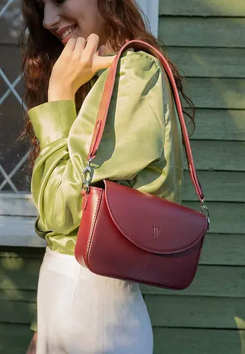 Жіноча шкіряна сумка Molly бордова - фото 3