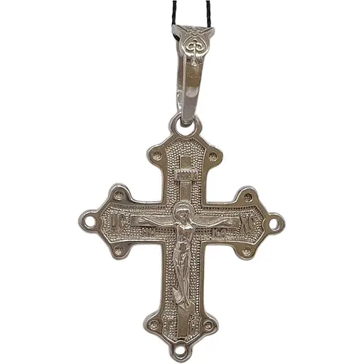 Срібний хрест Харківська ювелірна фабрика Розп'яття Христа. 3525-РПЛ