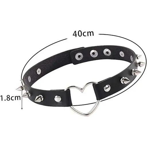 БДСМ чокер с сердцем и шипами Черный - фото 6