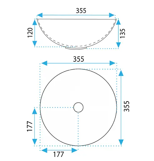 Умивальник Rea Stella black marble brushed накладний REA-U9086, Чорний матовий - фото 5