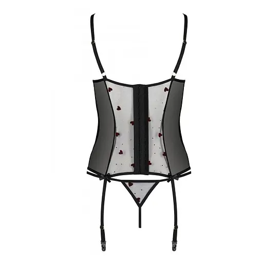 Корсет с подвязками + стринги Passion LOVELIA CORSet black L/XL - фото 5