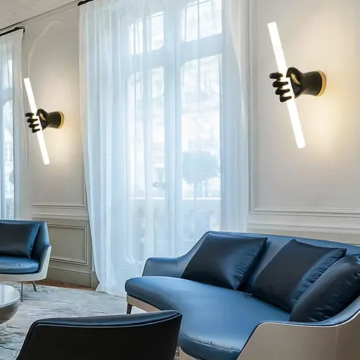 Індустріальне бра у гіпсовому корпусі Арт. WS 050/500 BK Line F - фото 1