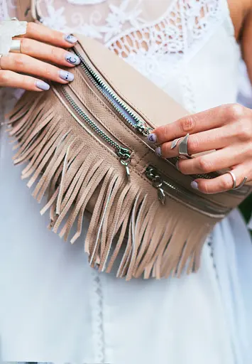 Шкіряна жіноча сумка на пояс Spirit світло-бежева - фото 8