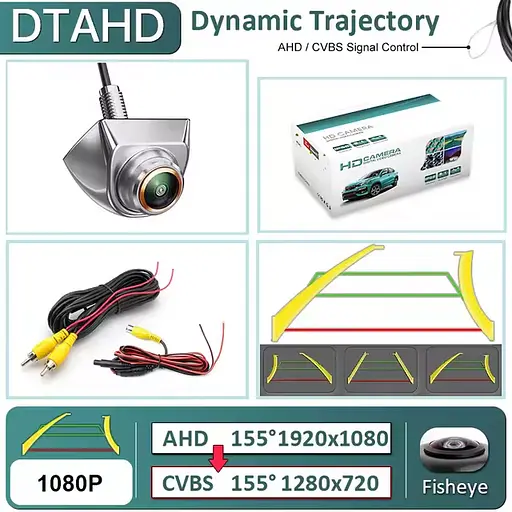 Камера заднего вида E-305S 1080-1920P объектив «рыбий глаз» - фото 5