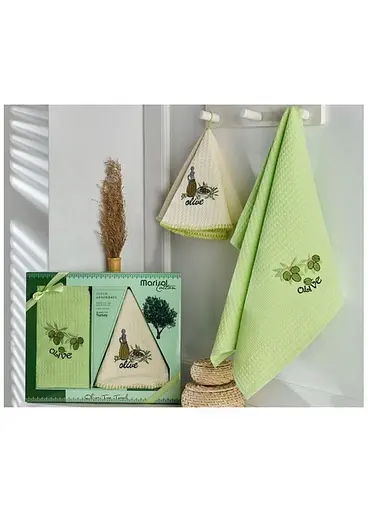 Набір 2 вафельні рушники 50х50 см, 50х70см MARİSOL OLİVE різнобарвний TC303375780