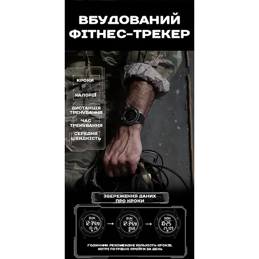 Годинник North Edge Tank3 5BAR з компасом - фото 15