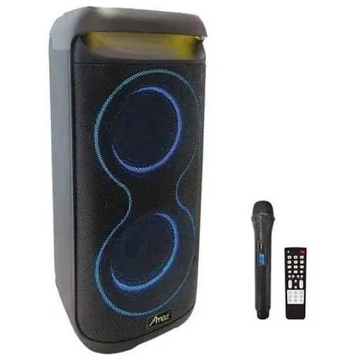 Музична портативна Вluetooth колонка ZPX Audio ZX7792 RGB підсвічування 2х10" Мікрофон Пульт 1000Вт Чорний - фото 1