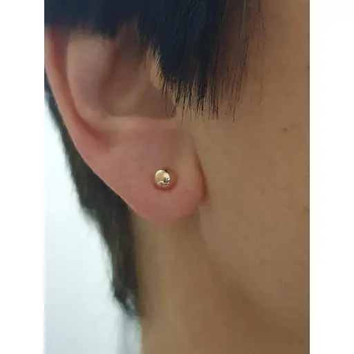 Золотая моносерьга-пуссета Favoritum Шарик. 210147_5/1 - фото 2