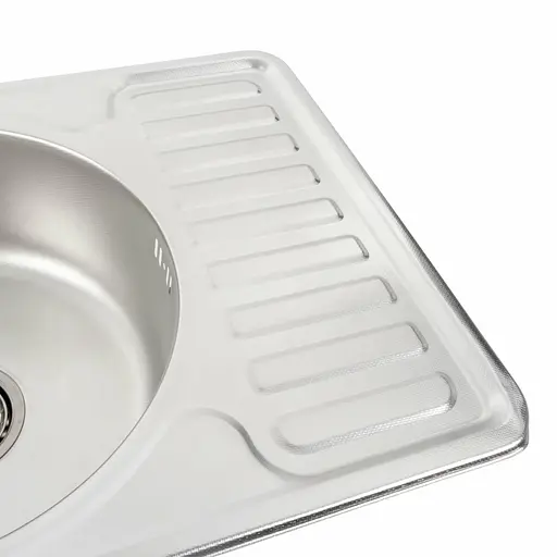 Кухонная мойка из нержавеющей стали Platinum декор 5844 (0,8/180 мм), R, Decor - фото 3