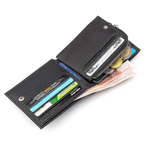 Мужской кожаный кошелек (ST154) ST Leather 11х9.5х3 см acs0015177 - фото 5