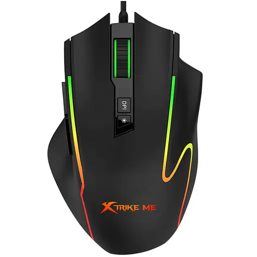 Мишка XTRIKE ME GM-518, ігрова 12800dpi., 9кн., RGB, високий профіль, чорна - фото 3