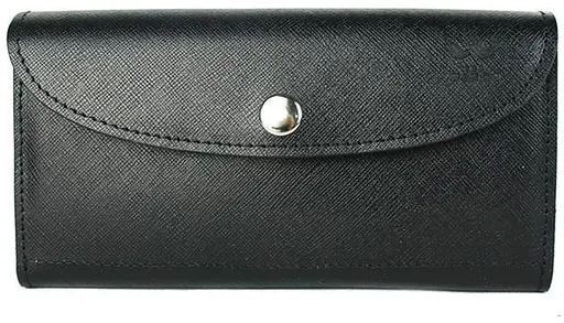 Шкіряний гаманець Smart Wallet чорний Саф'яно - фото 1