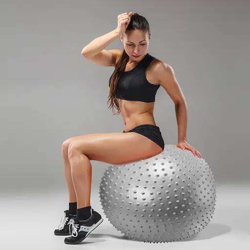 Мяч для фитнеса (фитбол) Cornix 65 см массажный Anti-Burst Silver XR-0487 - фото 2