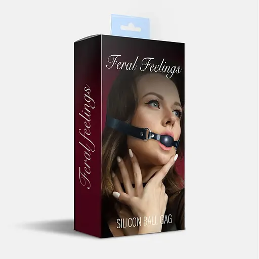 Кляп силіконовий Feral Feelings Silicon Ball Gag Black/Black, чорний ремінець, чорна кулька - фото 2