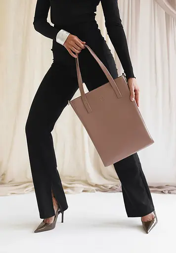 Шкіряний шопер Nancy карамельний - фото 2