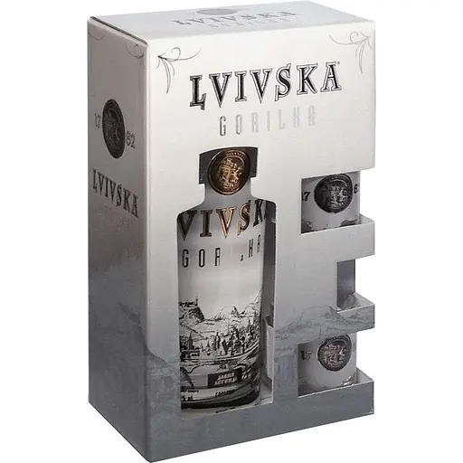 Горілка Lvivska gorilka Давня легенда 40% 0.7 л + 2 чарки