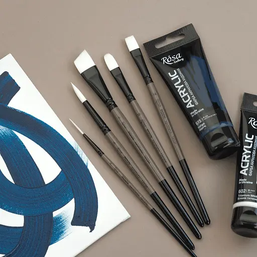 Пензель синтетика лайнер MOON 1203RL №0 коротка ручка Rosa - фото 5