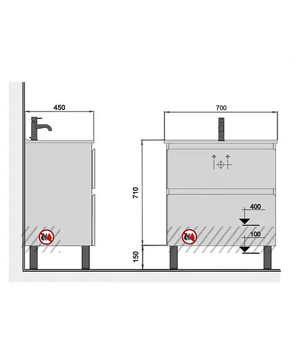 Тумба Мойдодир Палермо 70-U в ванну з умивальником Creavit ID-70 Білий - фото 2