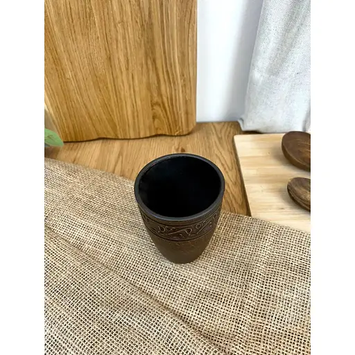 Склянка 0.4 літра керамічний (глиняний) різьблений Декор - фото 3