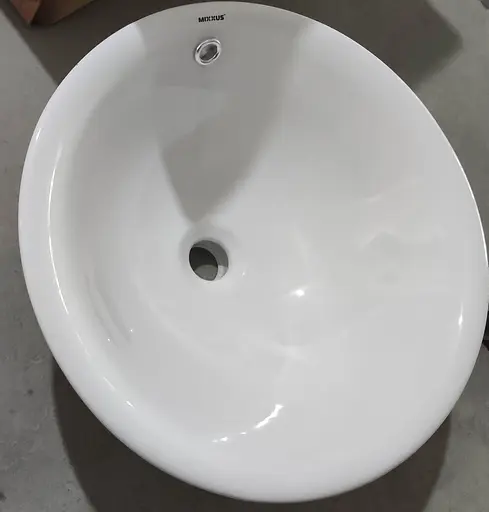 Умивальник врізний на стільницю Mixxus Premium Topper-1601 470x470x180 мм з переливом MP6571, Білий - фото 5