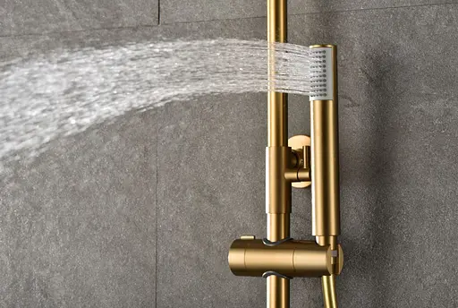 Душова система з термостатом Imex Monza Turn Clean PVD матове золото BTM039/OC, Золотий - фото 4