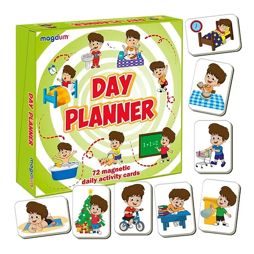 Детский развивающий набор магнитов "Распорядок дня" ML4032-03, 72 магнитные фигурки - фото 7
