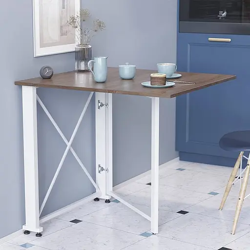 Стіл-книга трансформер Оріон 1 Ferrum-decor 750x810x730 Білий метал ДСП Дуб Сонома Трюфель 16 мм (FRD-104608)