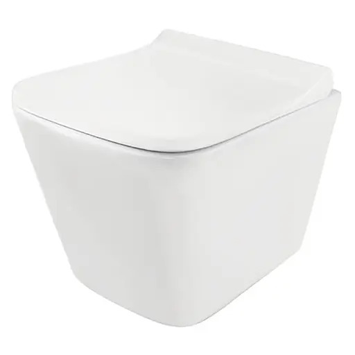 Унитаз подвесной укороченный Jaquar Arla Rimless с сидением Soft Close ARS-WHT-39953BI, Белый - фото 1