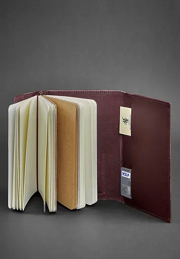 Шкіряний блокнот (Софт-бук) 2.0 бордовий - фото 3