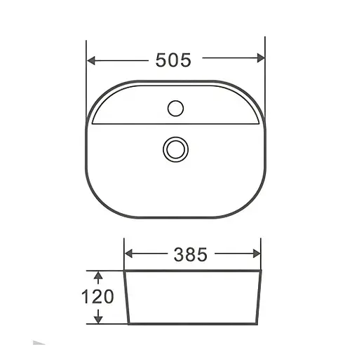Накладная раковина Mixxus Premium ELLIPSE-0203 с отверстием под смеситель (MP6678) - фото 4