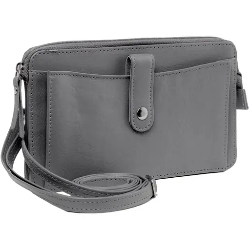 Небольшая женская кожаная сумка UP2 Fashion серая sum0028724 - фото 1