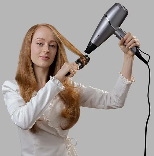 Фен Remington ProLuxe You Adaptive, 2400 Вт, 3 режима, диффузор, ионизация, холодный обдув, турбо-режим, серый - фото 3