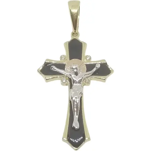 Золотий хрестик Столична Ювелірна Фабрика. Розп'яття Христа. 500598ЖЕЧ