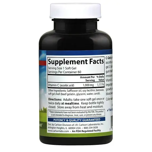 Витамины и минералы Carlson Labs C-Gels, 60 капсул - фото 2