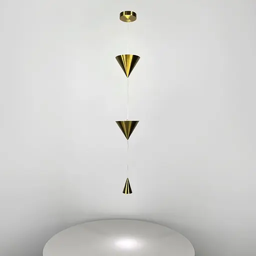 Латунный подвесной светильник с конусным дизайном Line F | Ст. MJ349/3 AB - фото 4