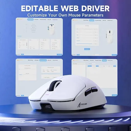 Ігрова бездротова мишка Attack Shark X8 Pro / Три режими підключення / 8К / Сенсор PAW3395 Pro / White - фото 5