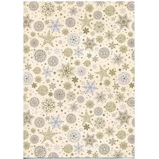 Папір із малюнком "Новорічні сніжинки" А4 (21х29,7 см) Золотий 300 г/м2 Heyda