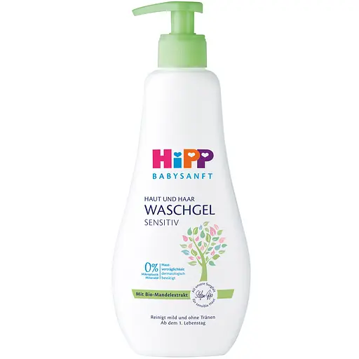 Уценка. Детский гель для купания HiPP Babysanft Sensitiv для тела и волос 400 мл