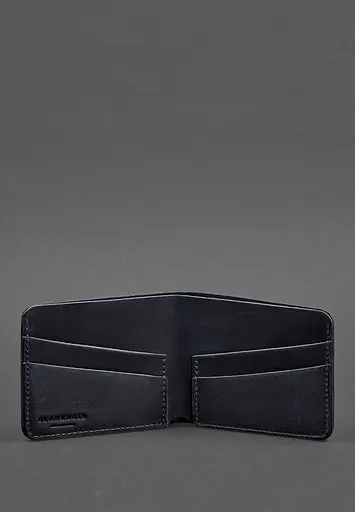 Мужской кожаный портмоне 4.1 (4 кармана) синий Crazy Horse - фото 5