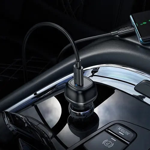 Автомобильное зарядное устройство HOCO Z58 Rank single port PD30W car charger черный - фото 5