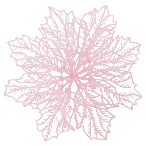 Ялинкова іграшка MIS LT Квітка Різдвяник павутинка-2 17х17х4 см рожевий - фото 1