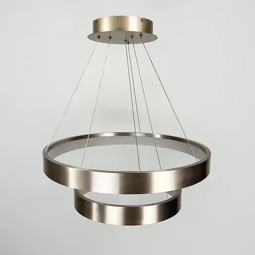 Современная кольцевая люстра в двойном сатиновом каркасе Ø 60+40 см | Line F | Ст. MJ262-600+400 Carmine - фото 3