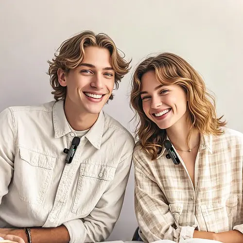 Мікрофон Hoco L20A Fair dual-mic wireless microphone iP/Type-C чорний - фото 6