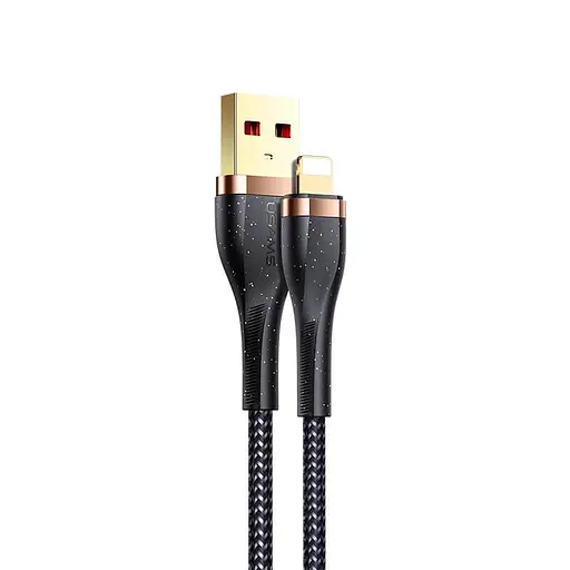 Кабель USAMS Lightning Aluminum Alloy Charging & Data Cable US-SJ487 U64, 1.2 м чорний